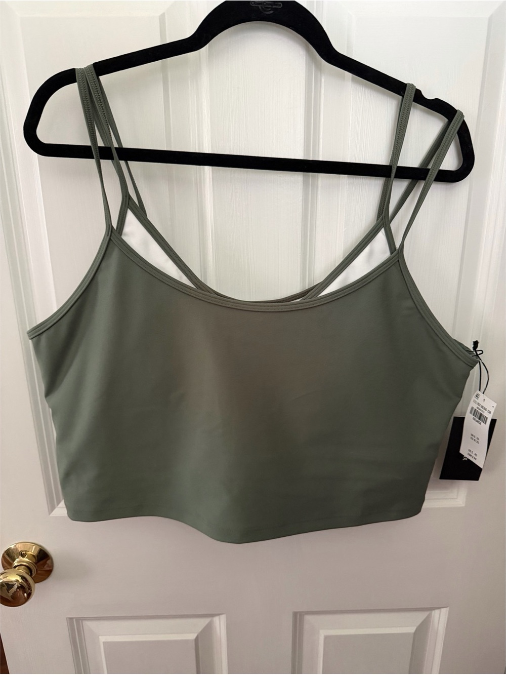Olive Green double layer sports bra